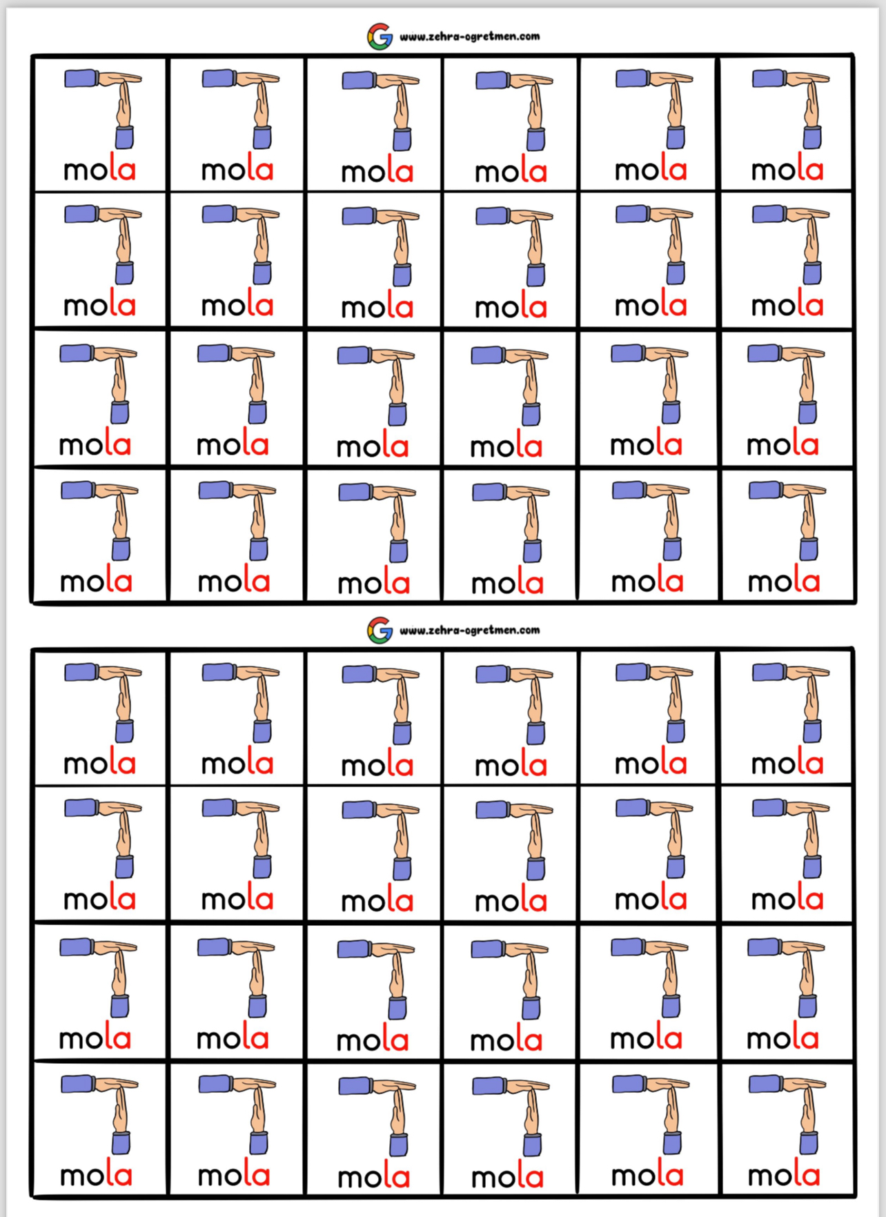 M Sesi Defter Dikte Görselleri ( 48 Öğrenci İçin RENKLİ )