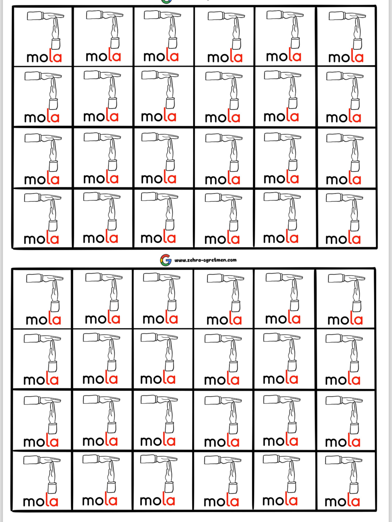 M Sesi Defter Dikte Görselleri ( 48 Öğrenci İçin RENKSİZ)