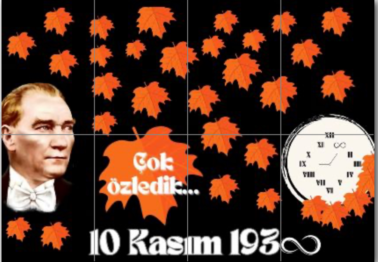 10 Kasım Pano 1 ( 8 A4 Parçalı Pano )