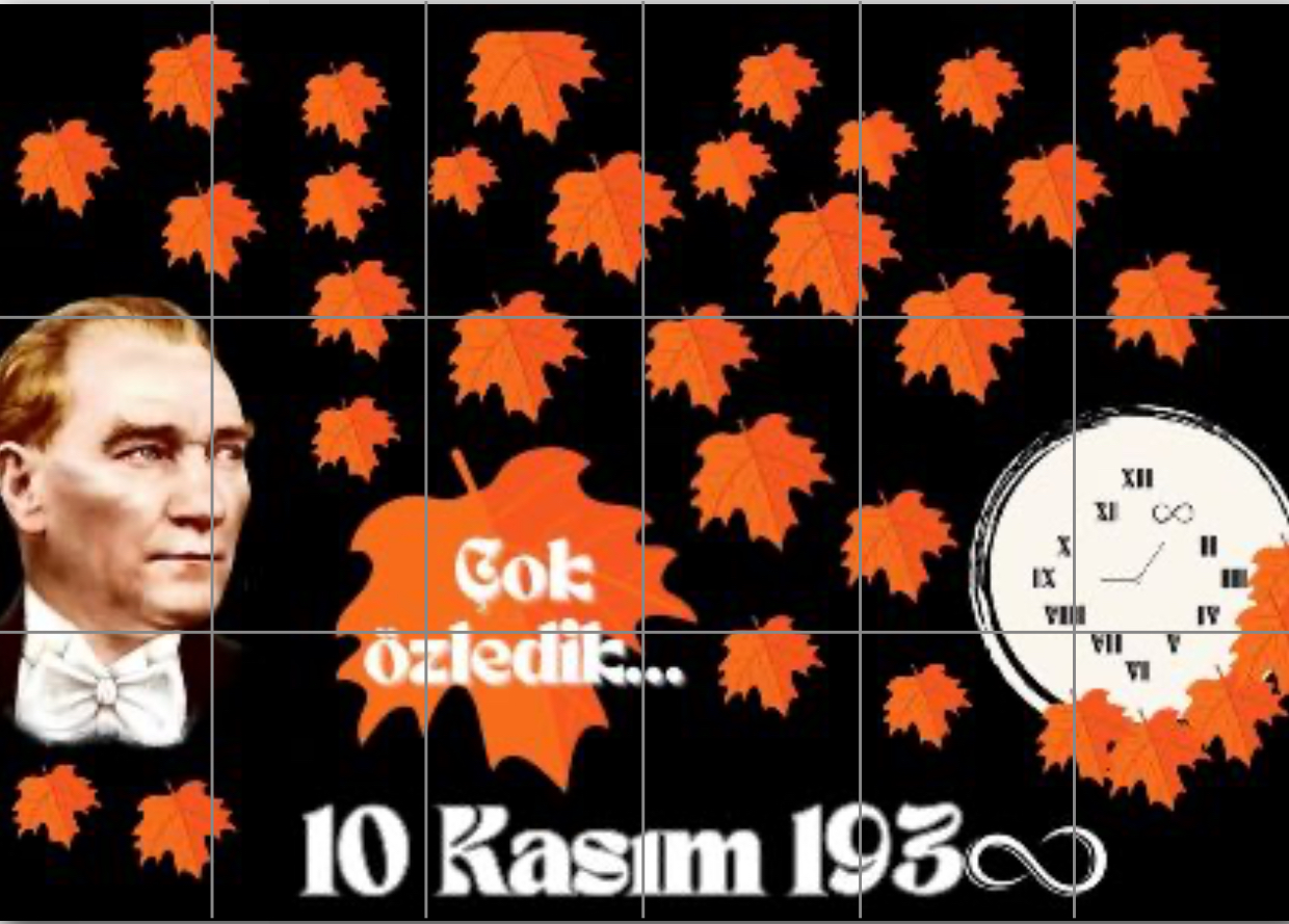 10 Kasım Pano 1 ( 18 A4 Parçalı Pano )