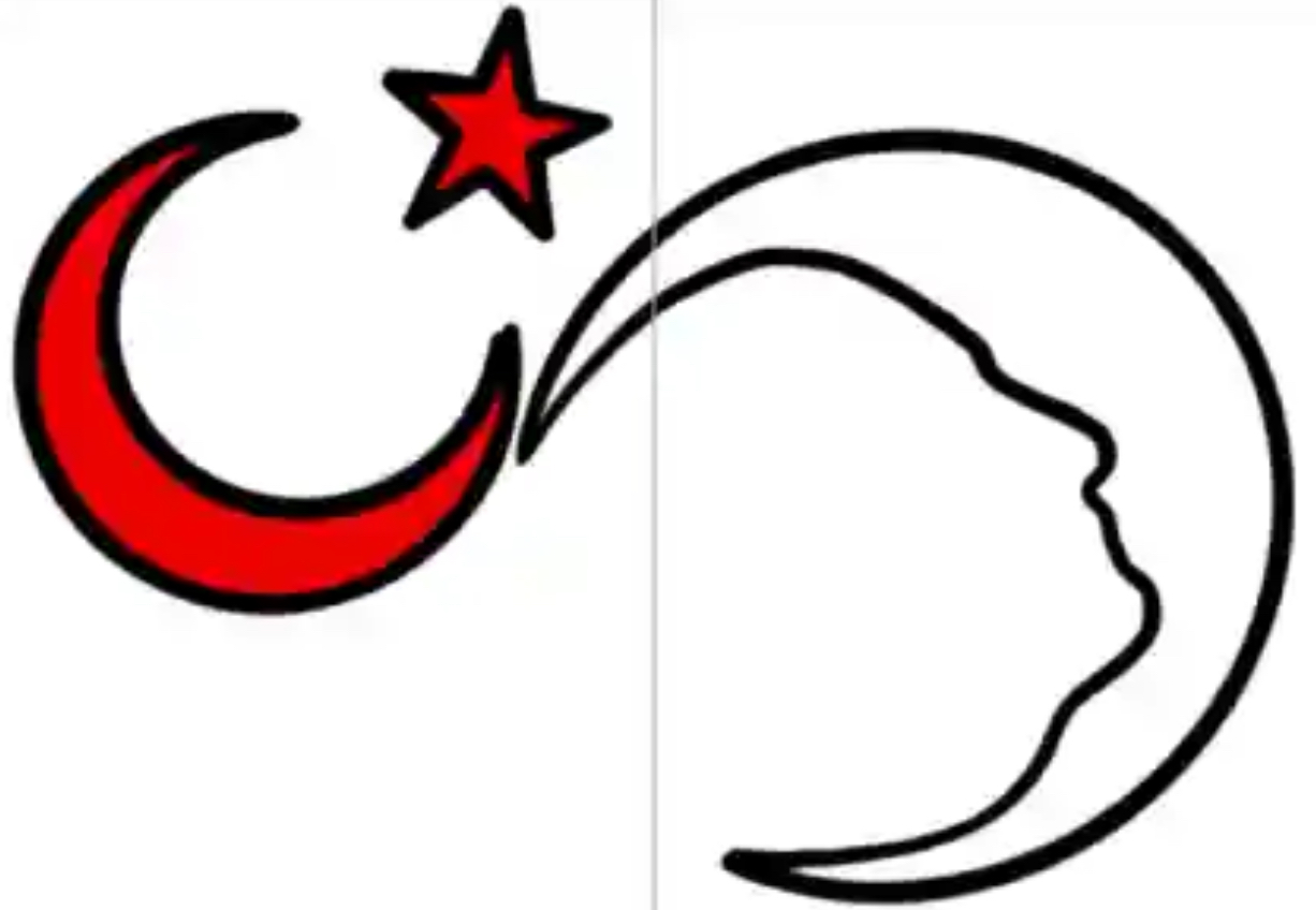 ( PANO 1) Atatürk Silüetli Ay Yıldız 2 A4  RENKLİ RENKSİZ