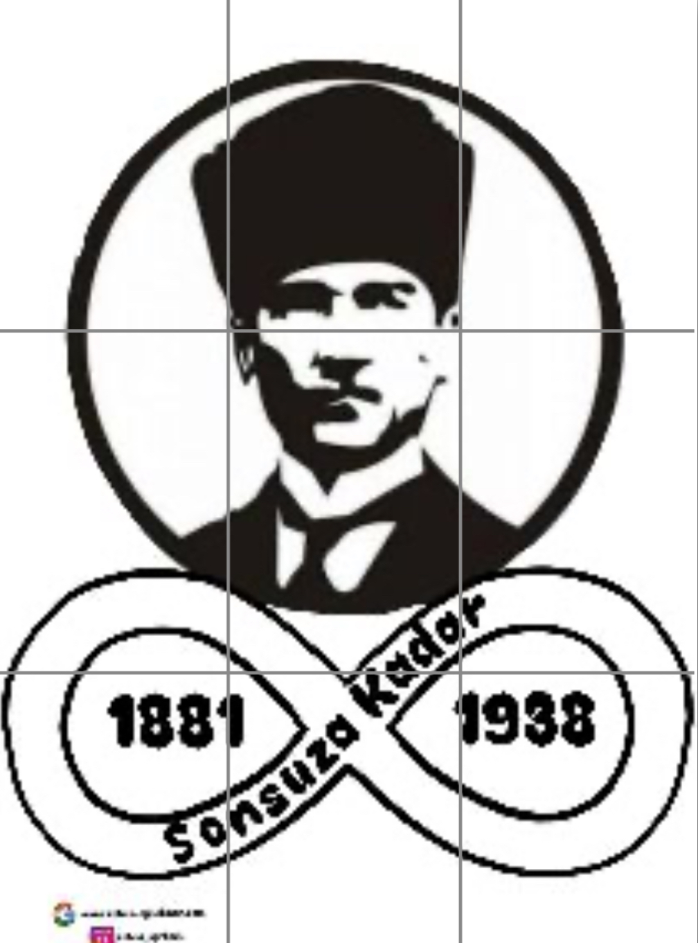 ( PANO 4) Atatürklü Sonsuzluk Sembolü 9 A4 RENKSİZ