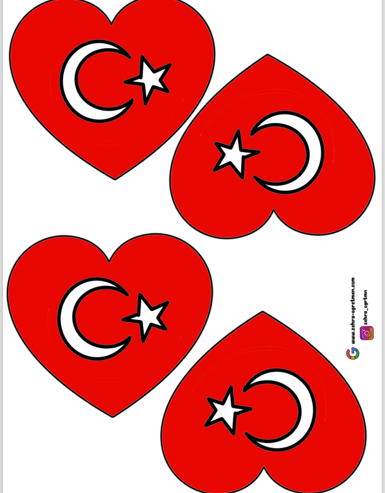 (PANO 4 ) Ay yıldızlı Kalpler