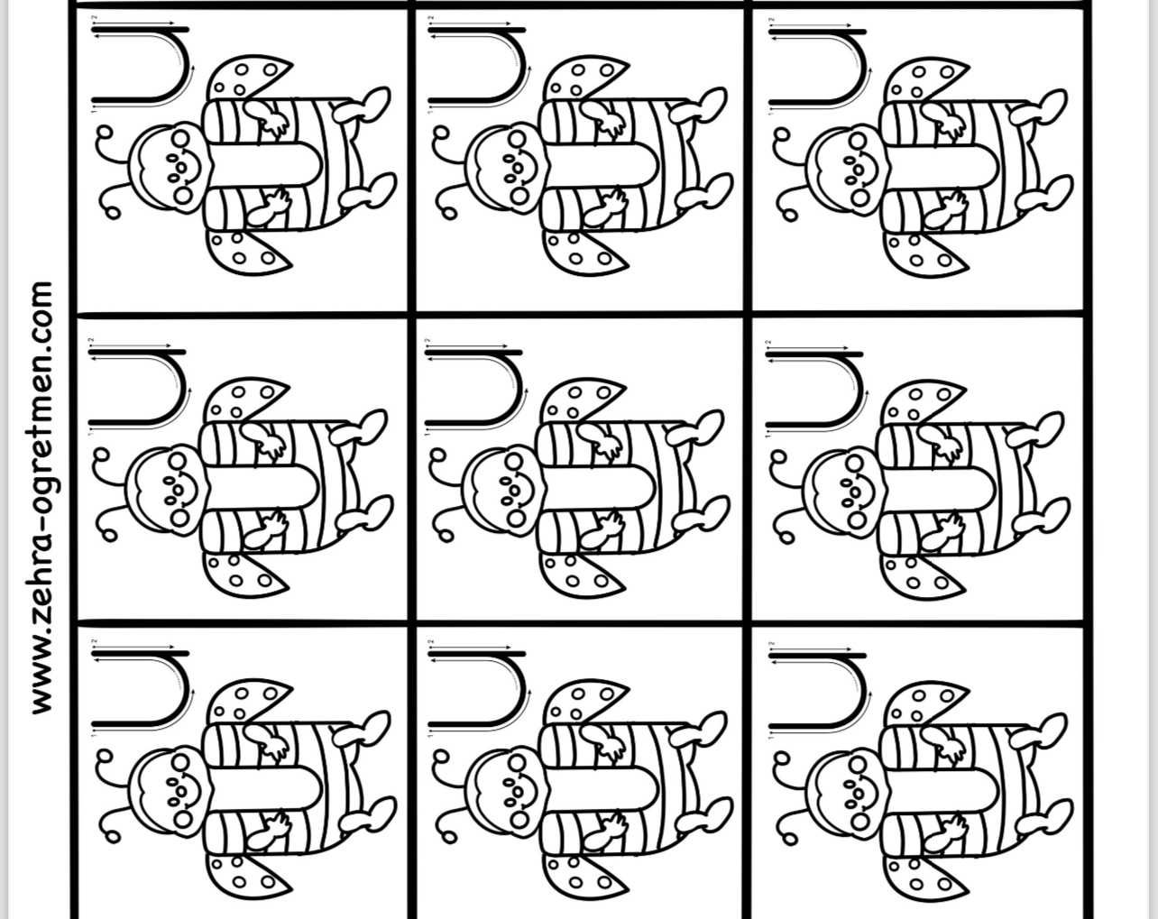 U Sesi Deftere Yapıştırmalık Görseller (15 24 30 48 Öğrenci İçin RENKSİZ)