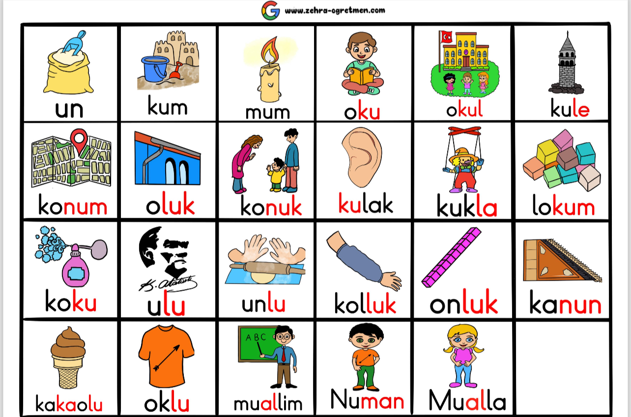 U Sesi Defter Dikte Görselleri ( Veliler İçin )