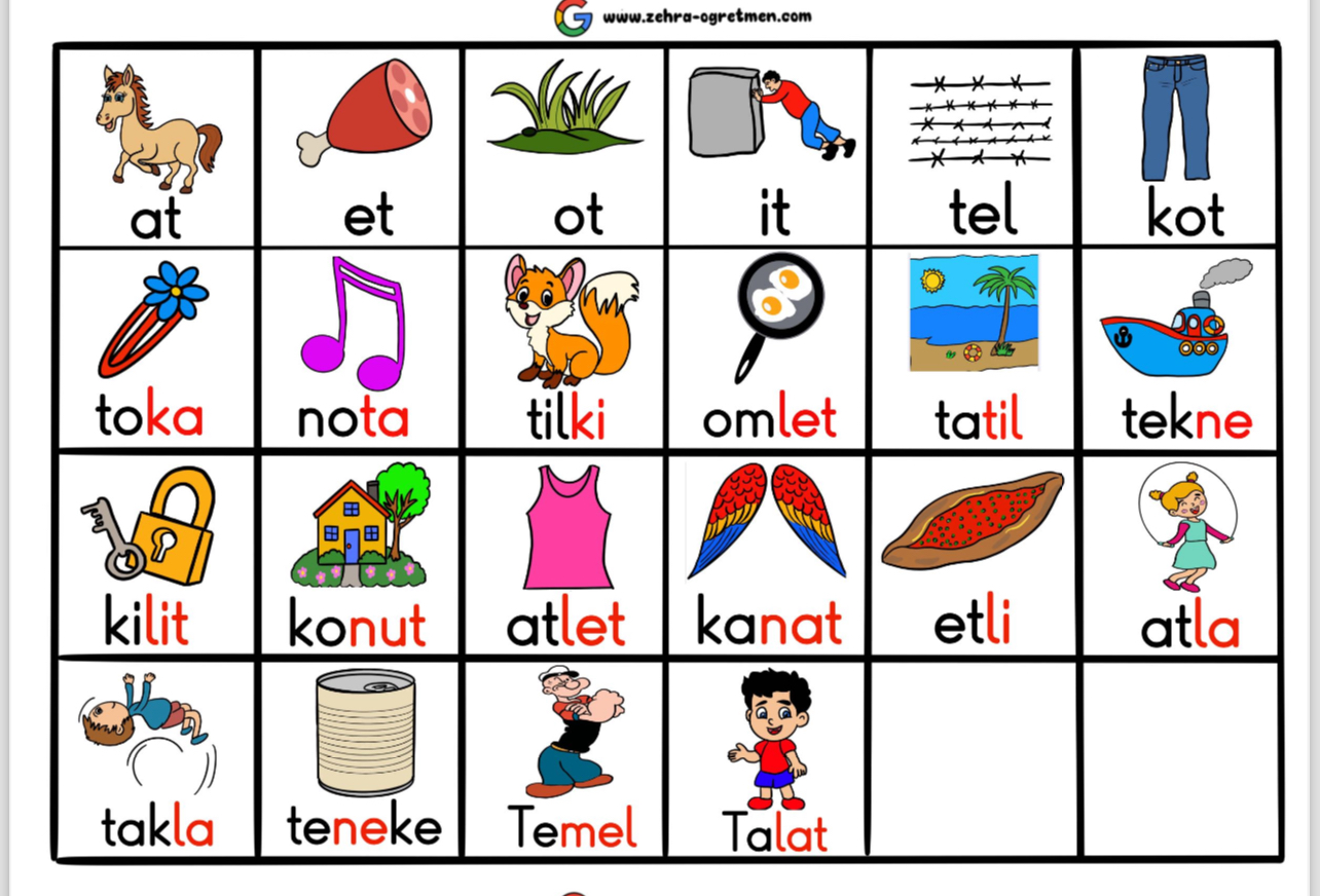 T Sesi Defter Dikte Görselleri RENKLİ RENKSİZ