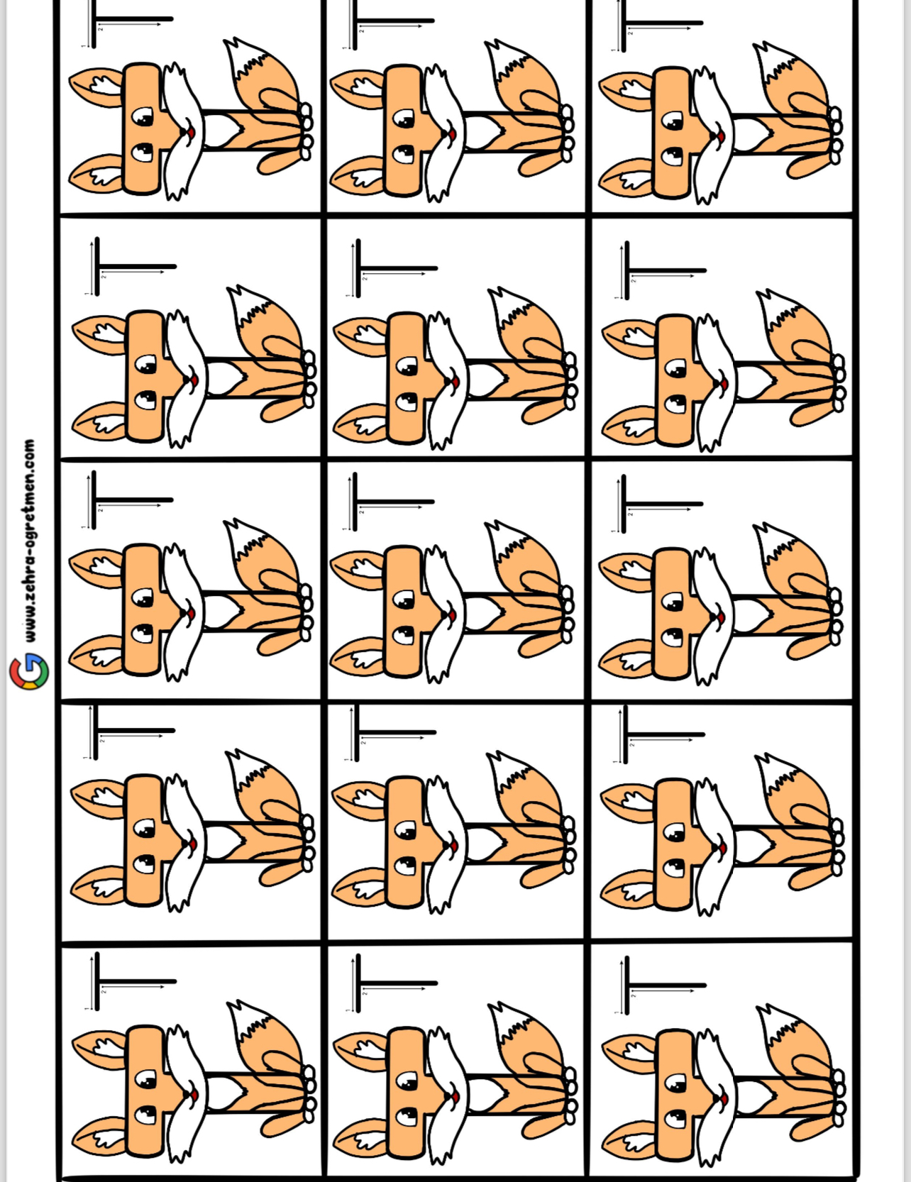 T Sesi Deftere Yapıştırmalık Görseller RENKLİ Tilki Traktör (15 24 30 48 Öğrenci İçin )