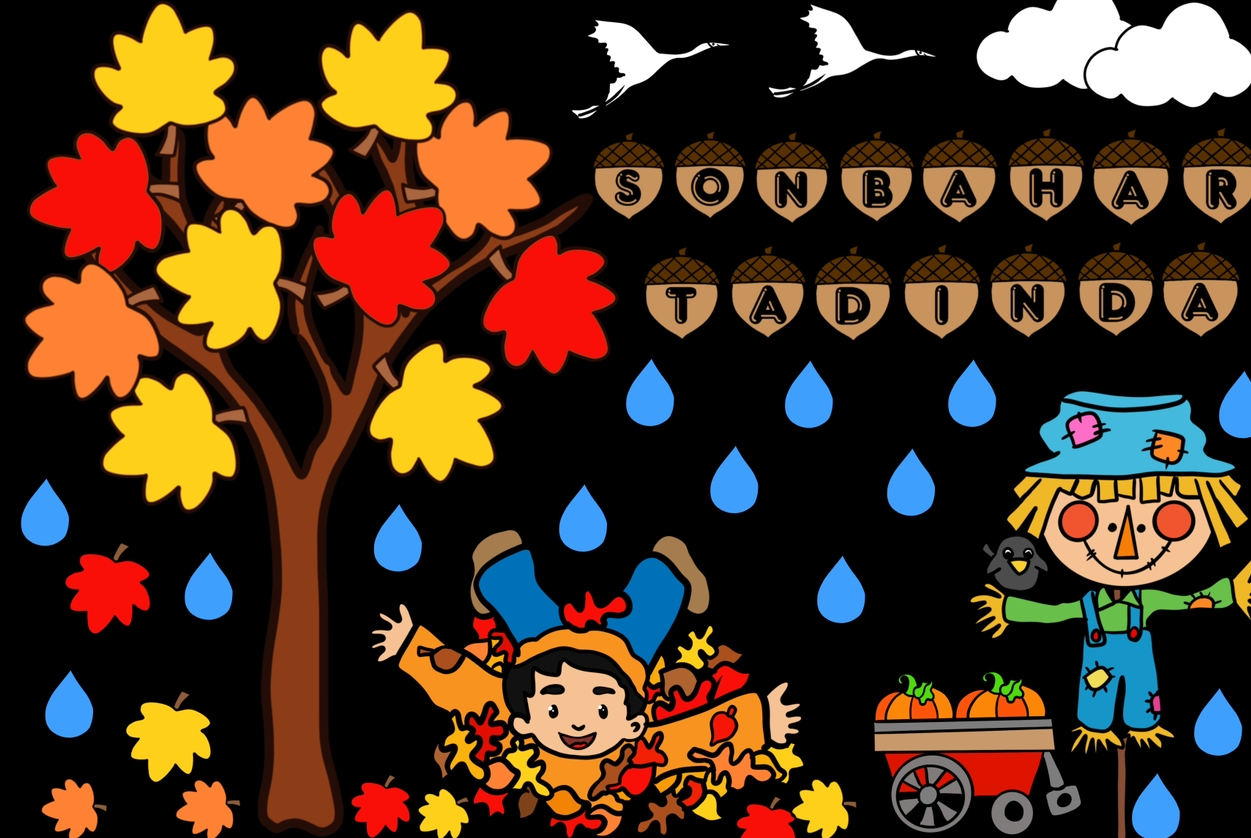 A4 Sonbahar Panosu Görselleri