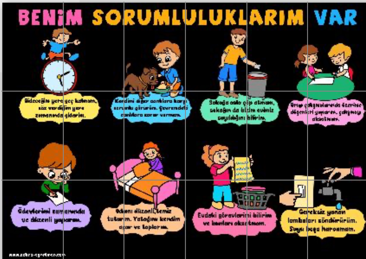 18 A4 Sorumluluk Panosu Siyah Arka Planlı