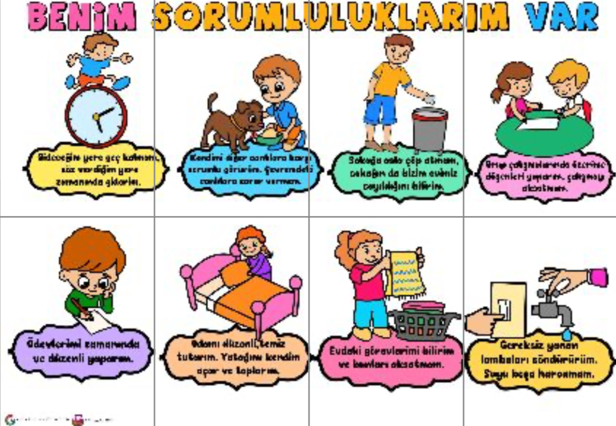 8 A4 Sorumluluk Panosu Beyaz Arka Planlı