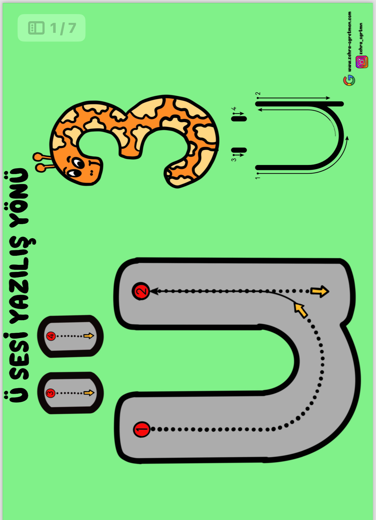 Ü Sesi Yazılış Yönü Etkinliği