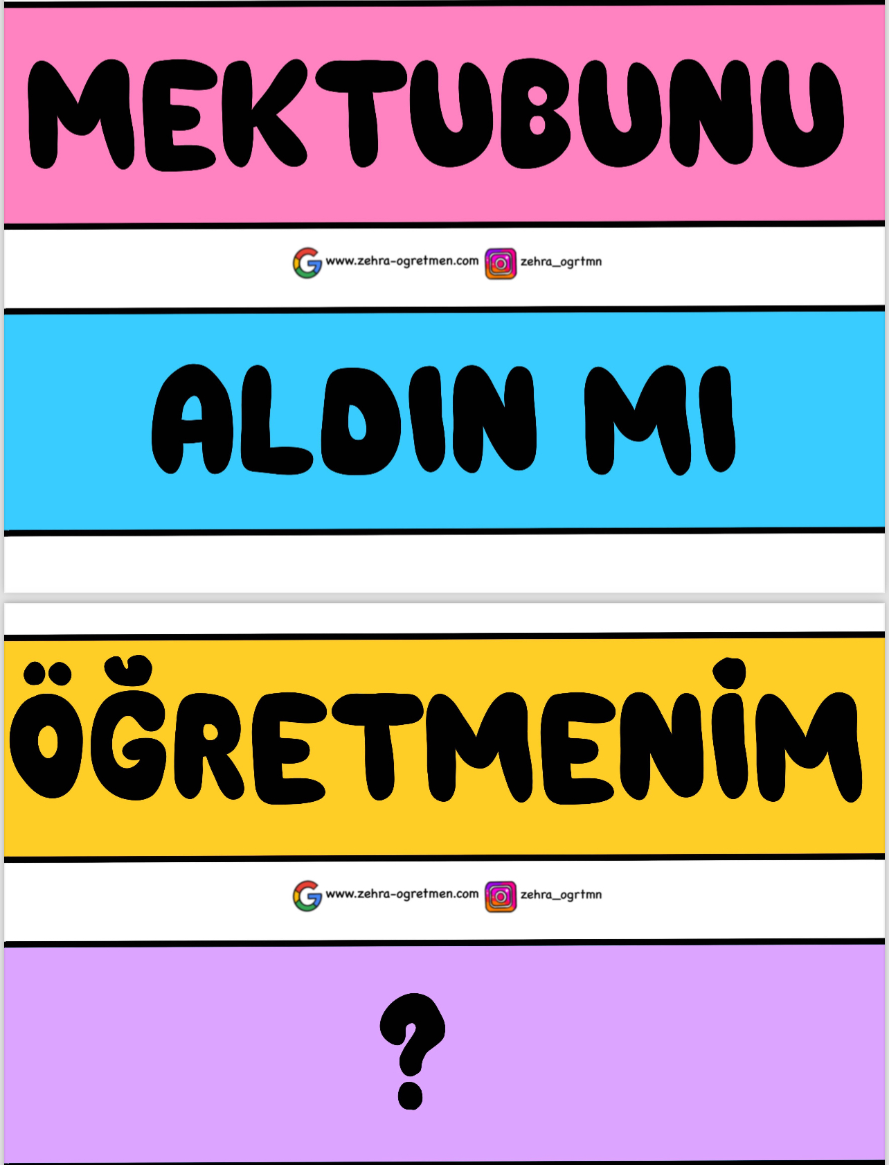 ( PANO 1) Mektubunu Aldın mı Öğretmenim Pano Yazısı 1