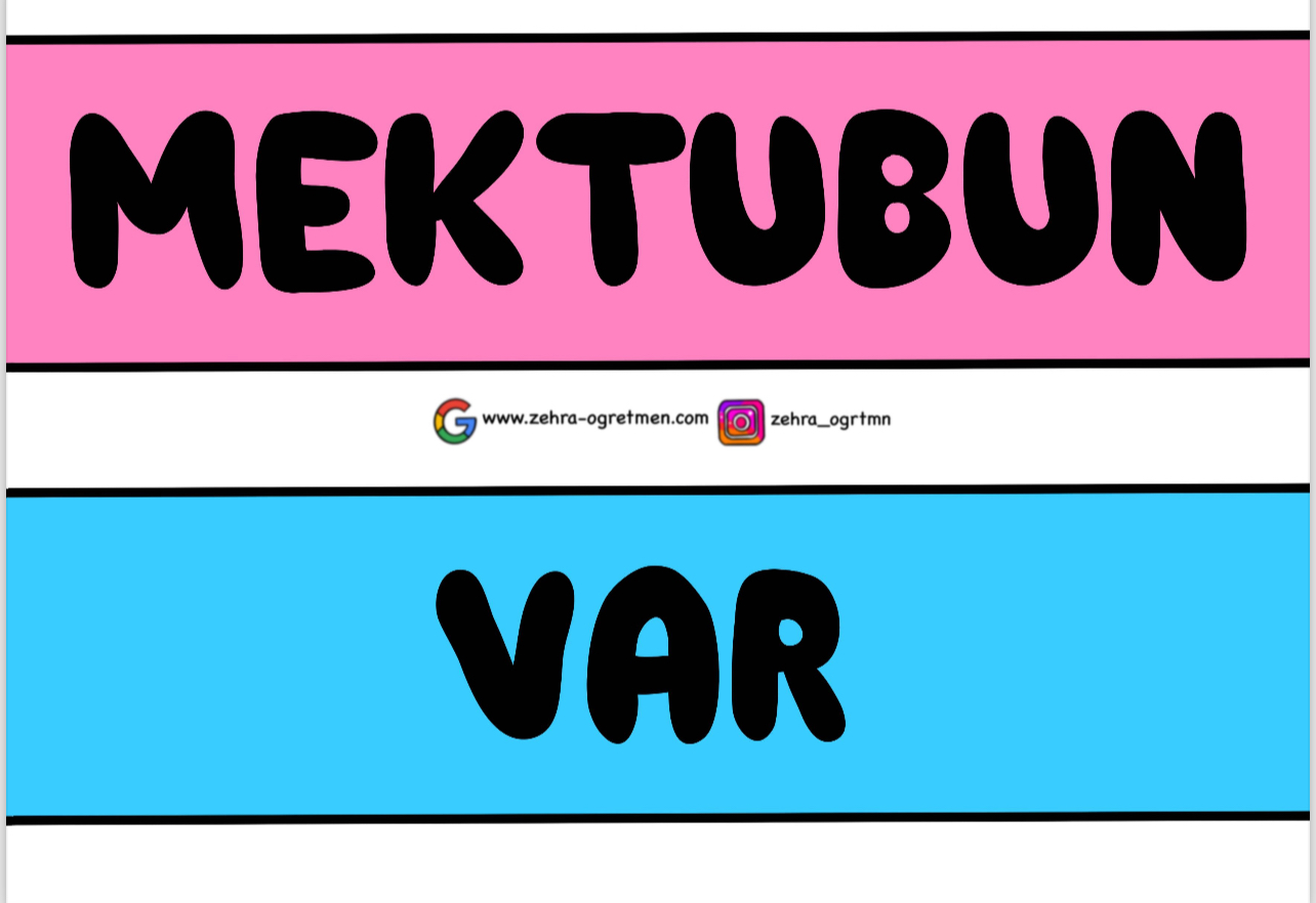 ( PANO 1) Mektubun Var Öğretmenim Pano Yazısı 1