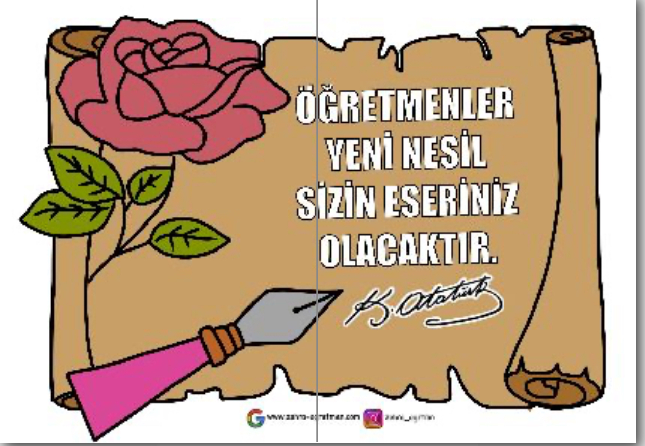 ( PANO 1) 2 A4 Öğretmenler Yeni Nesil Sizin Eseriniz Olacaktır RENKLİ RENKSİZ