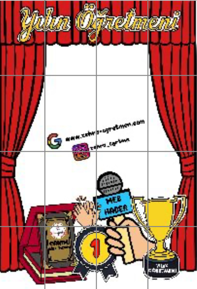 16 A4 Yılın Öğretmeni Çerçevesi RENKLİ