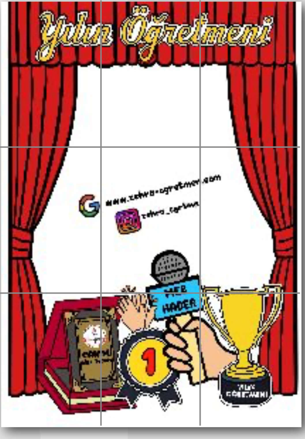 9 A4 Yılın Öğretmeni Çerçevesi RENKLİ