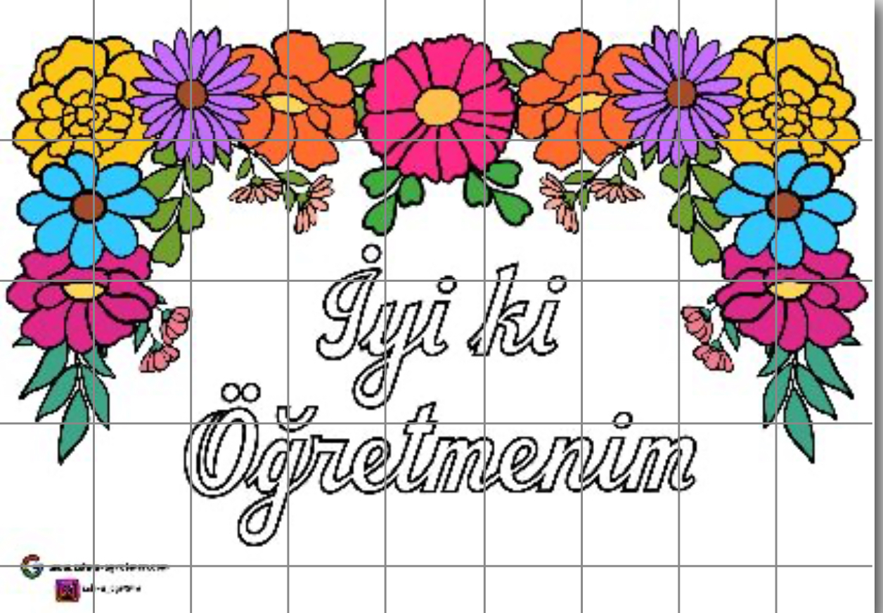 ( PANO 4) Çiçekli Pano 45A4 RENKLİ