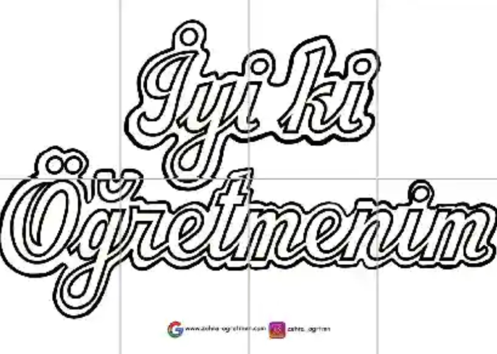 ( PANO 5) Güllü Pano İyi ki Öğretmenim Yazı Şablonu 8A4 RENKSİZ