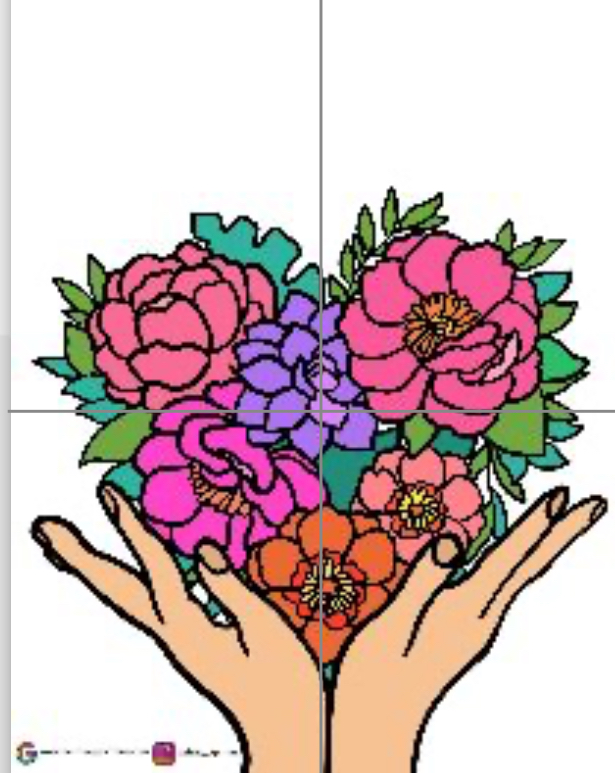 ( PANO 6) Kalpli Çiçek 4A4 RENKLİ