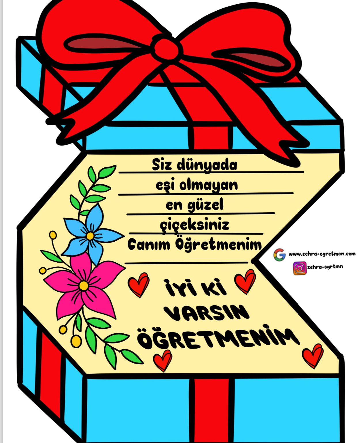 Öğretmenler Günü Hediye Kutusu Etkinliği