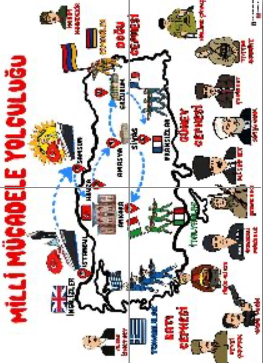 Milli Mücadele Haritası 4 A4 RENKLİ