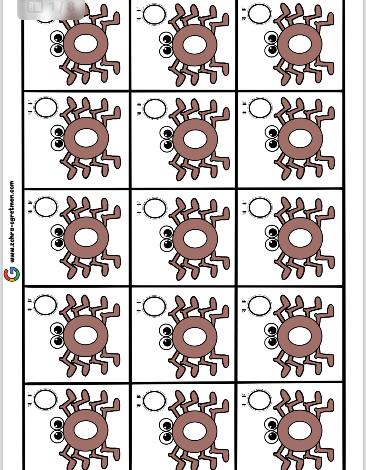 Ö Sesi Deftere Yapıştırmalık Görseller RENKLİ (15 24 30 48 Öğrenci İçin )