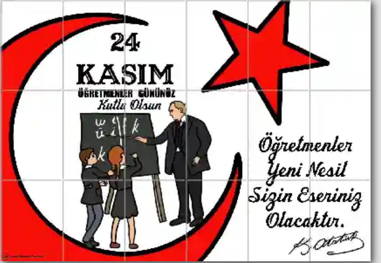 ( PANO 7) Atatürklü Pano 18A4 RENKLİ