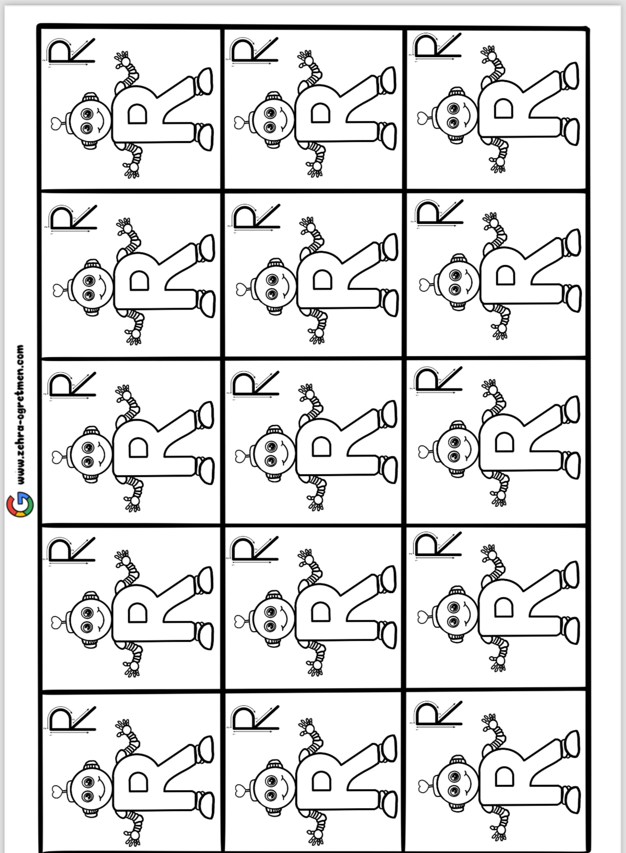 R Sesi Deftere Yapıştırmalık Görseller (15 24 30 48 Öğrenci İçin ) RENKSİZ