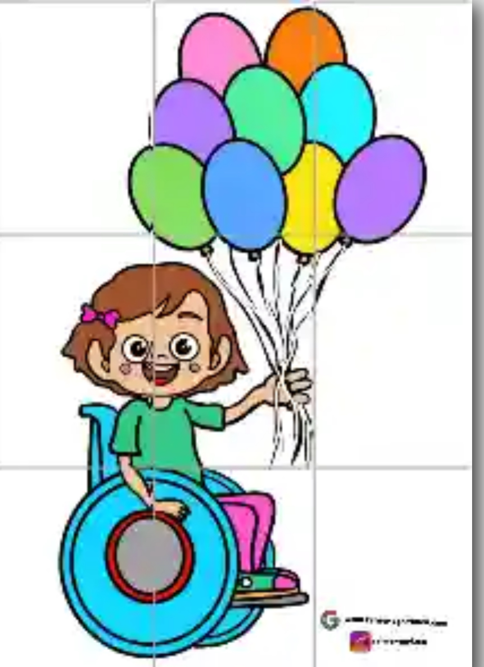 9 A4 Tekerlekli Sandalyede Çocuk RENKLİ