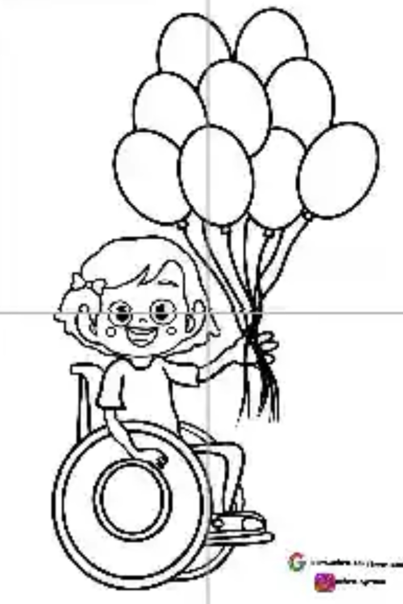 4 A4 Tekerlekli Sandalyede Çocuk RENKSİZ