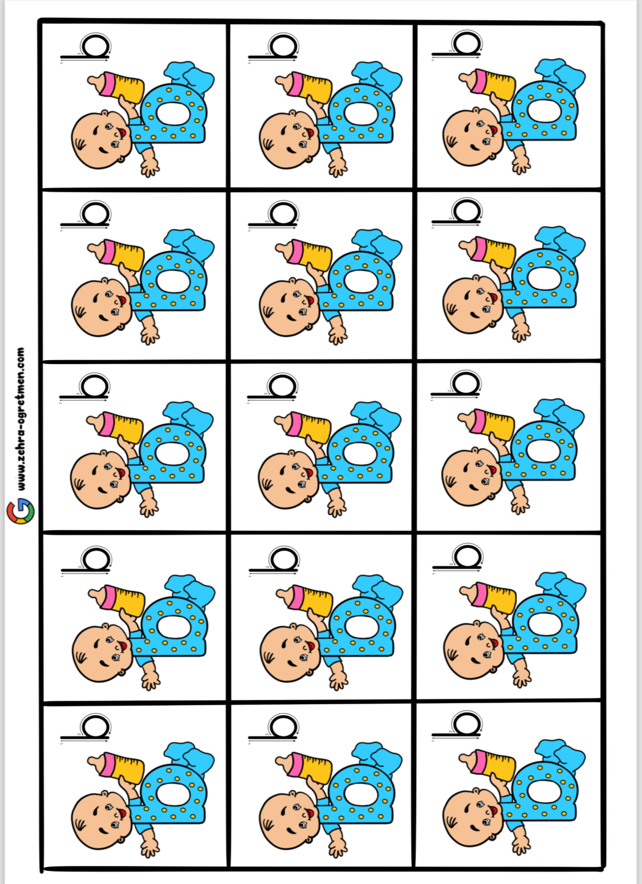 B Sesi Deftere Yapıştırmalık Görsel Baba ve Bebek RENKLİ ( 15 24 30 48 Öğrenci İçin )