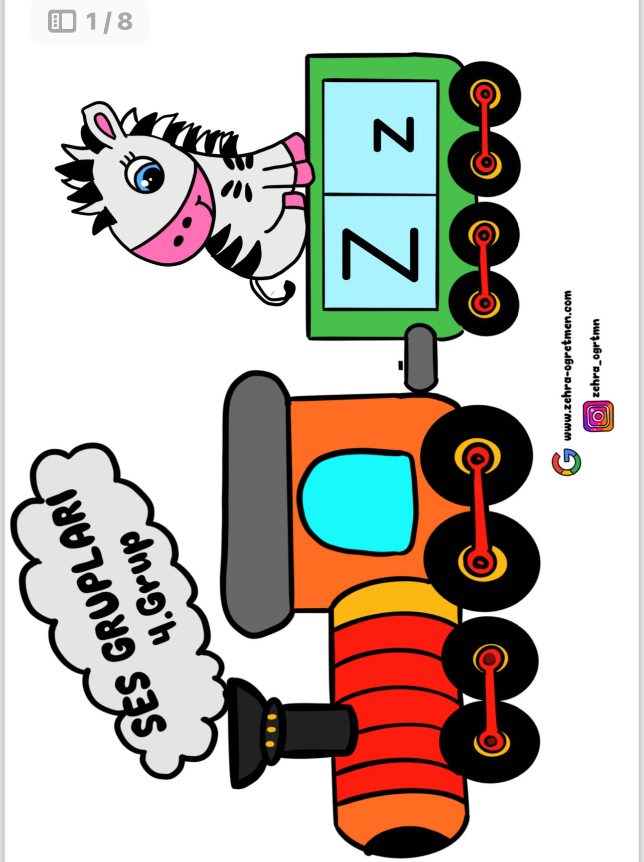 Ses Grupları Treni 4. Grup ( ZÇGŞCP ) KÜÇÜK BOY RENKLİ RENKSİZ