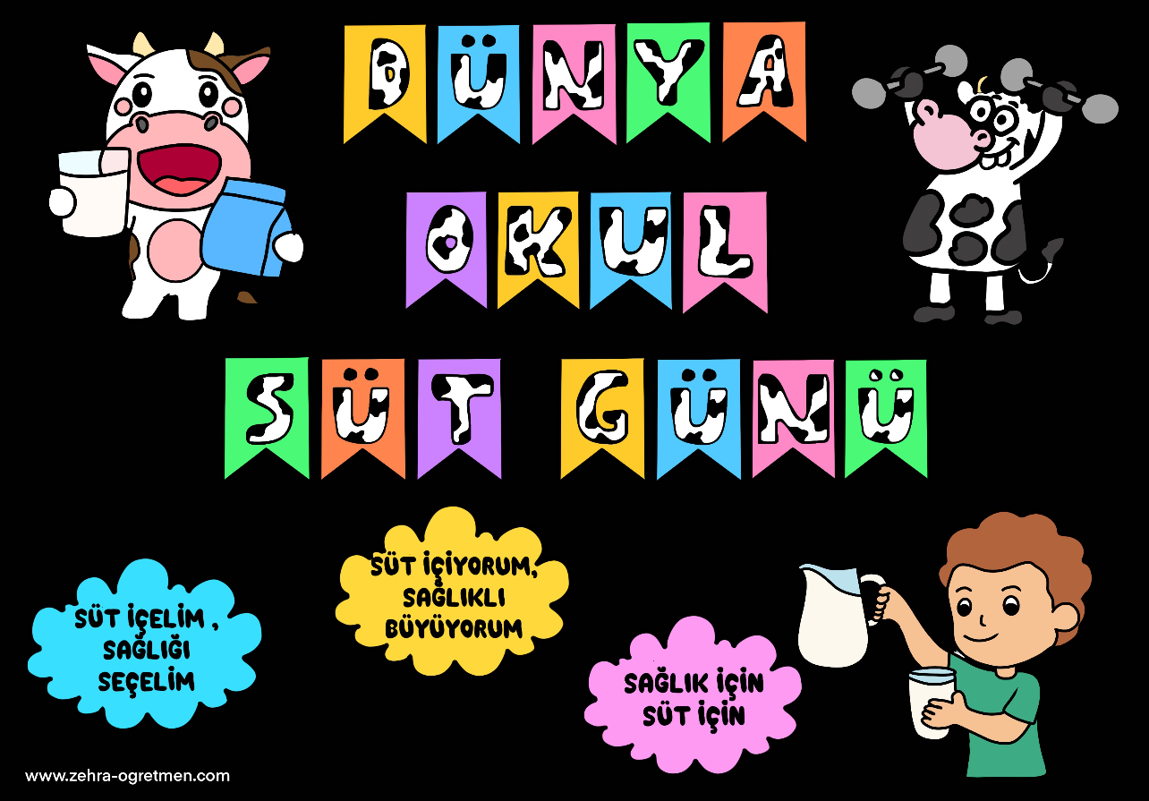 Dünya Okul Süt Günü Flama RENKLİ