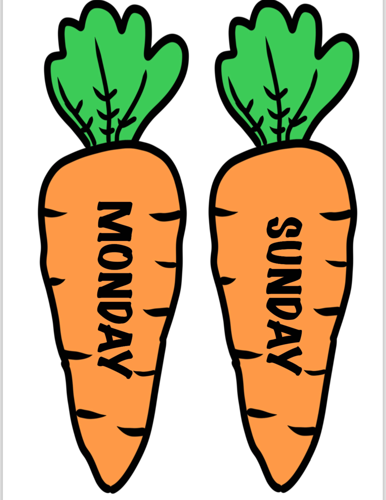 Days Of The Week ( Carrots RENKLİ)