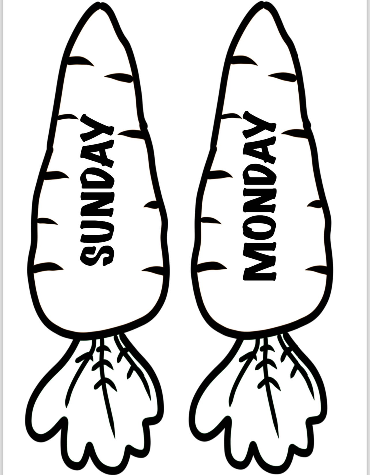 Days Of The Week ( Carrots RENKSİZ)