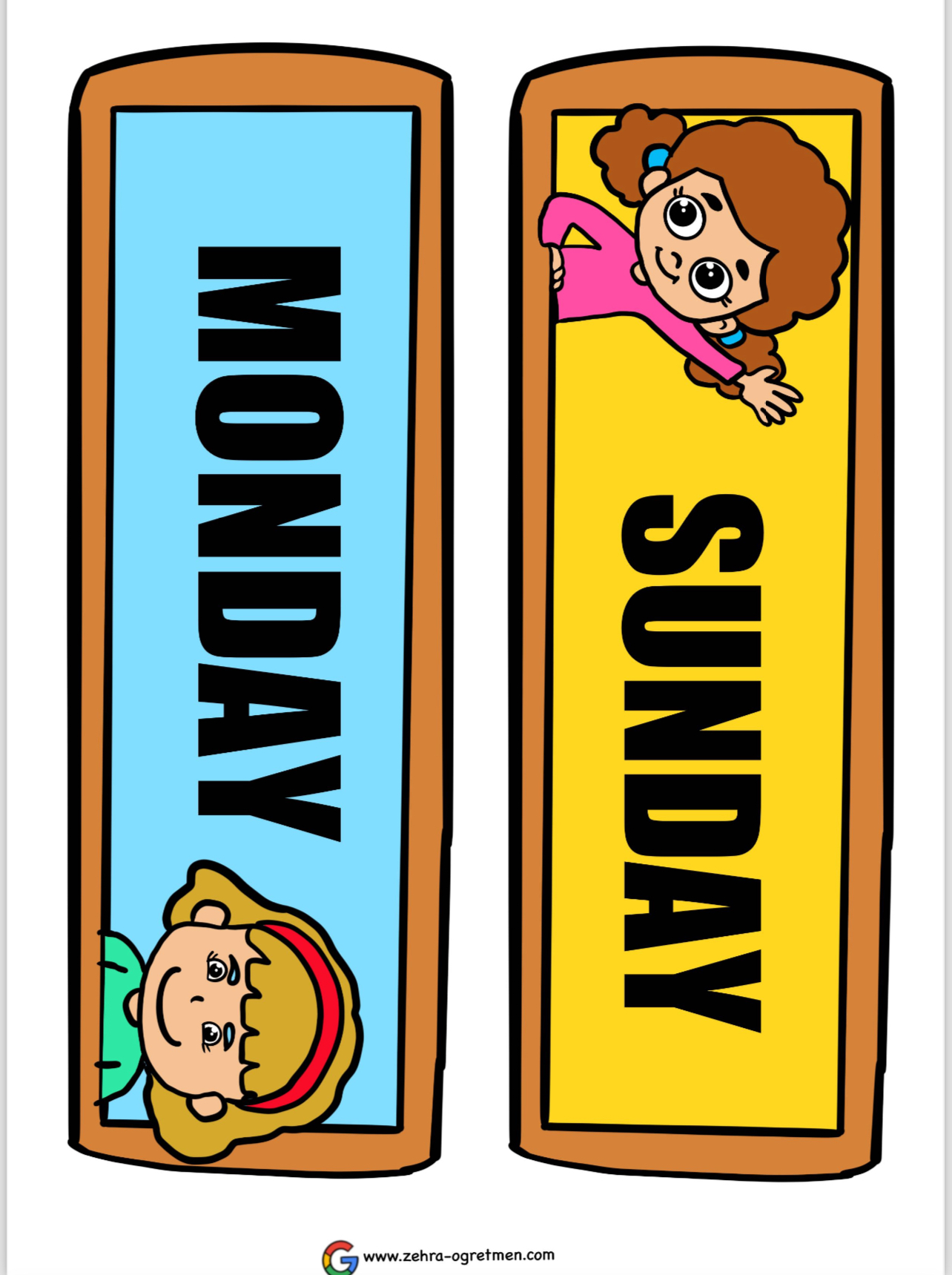 Days Of The Week 2 (Günler  RENKLİ RENKSİZ)