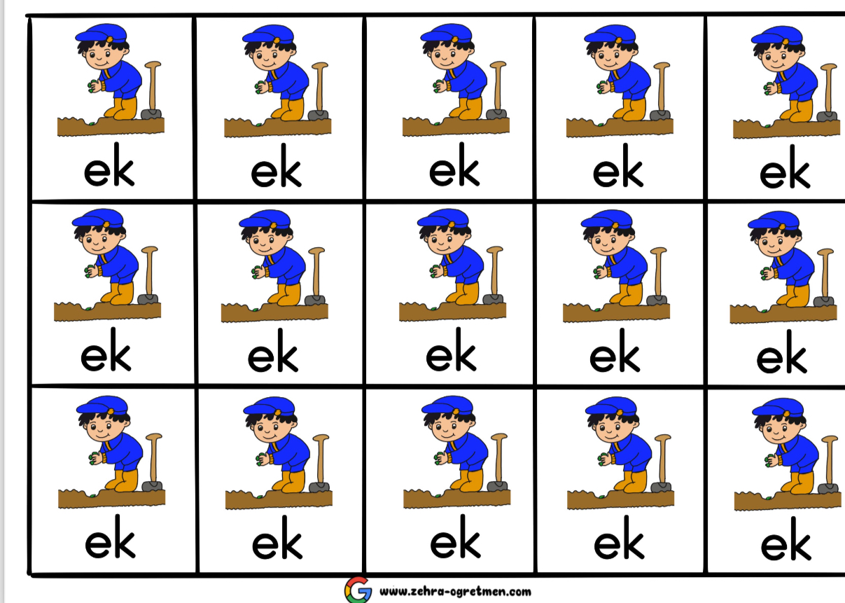 K SESİ DEFTER DİKTE GÖRSELLERİ 15 Öğrenci İçin ( RENKLİ)