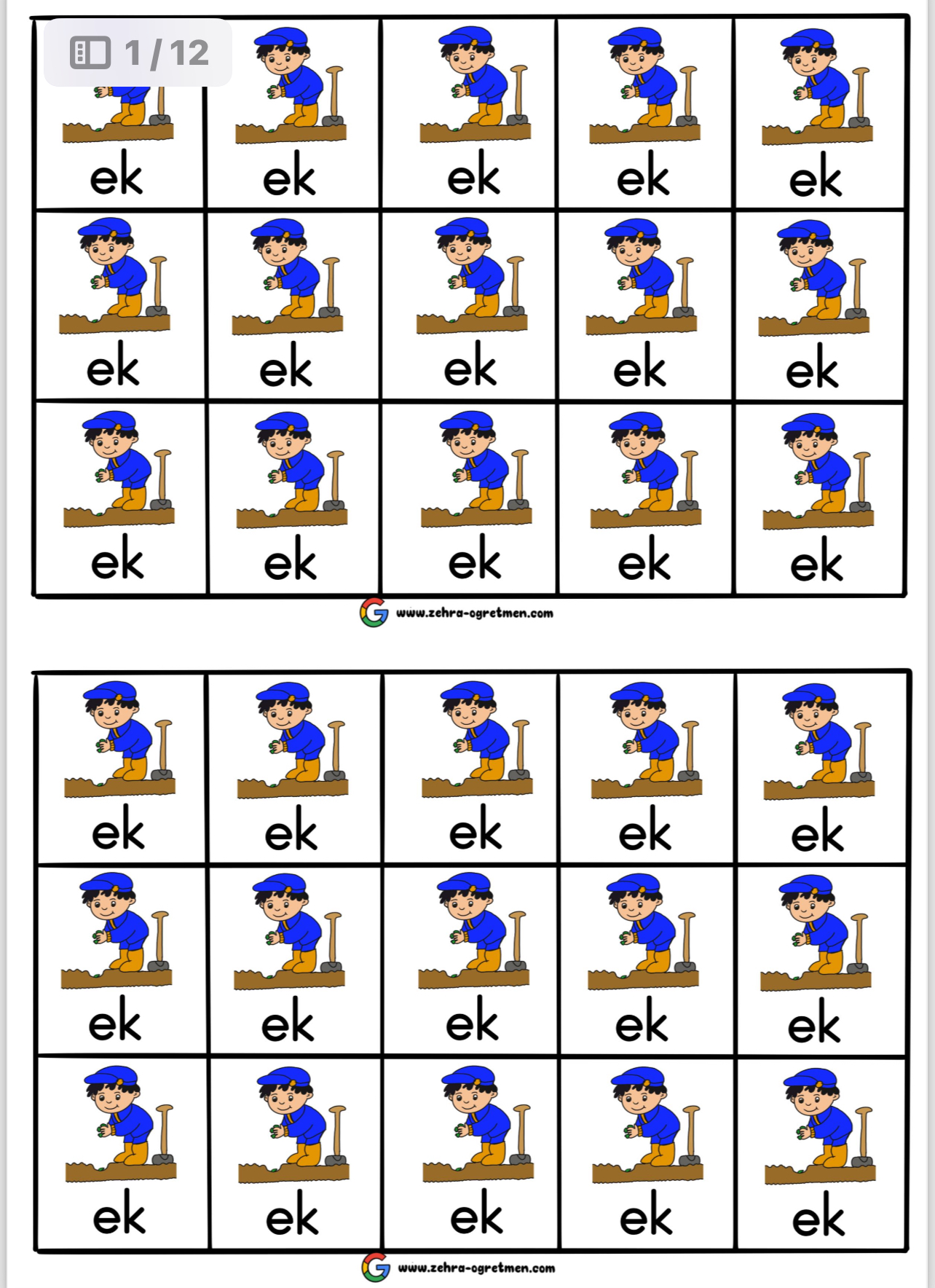 K SESİ DEFTER DİKTE GÖRSELLERİ 30 Öğrenci İçin ( RENKLİ)