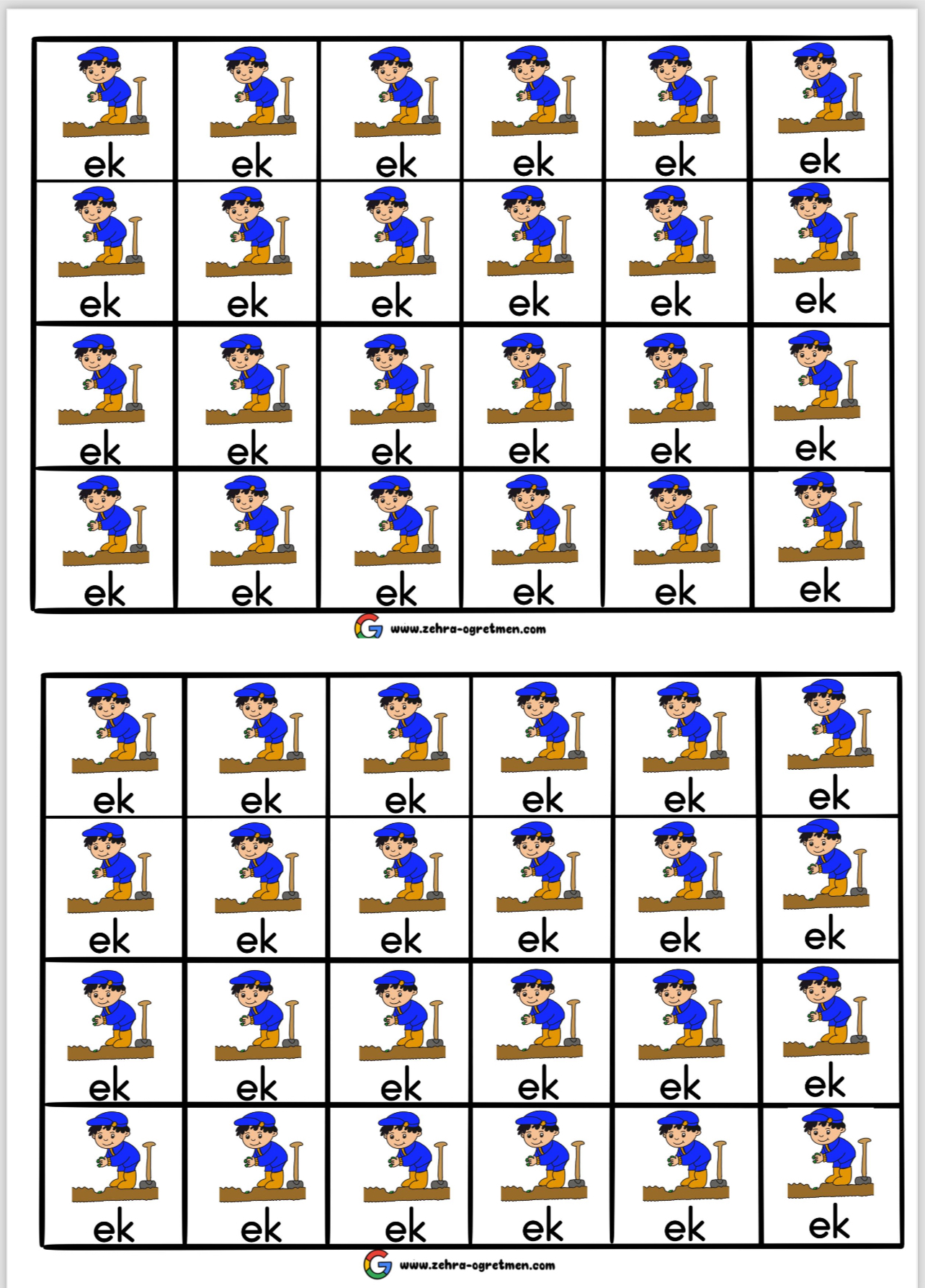 K SESİ DEFTER DİKTE GÖRSELLERİ 48 Öğrenci İçin ( RENKLİ)