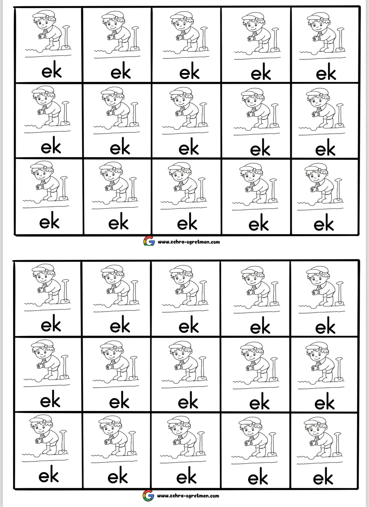 K SESİ DEFTER DİKTE GÖRSELLERİ 30 Öğrenci İçin ( RENKSİZ)