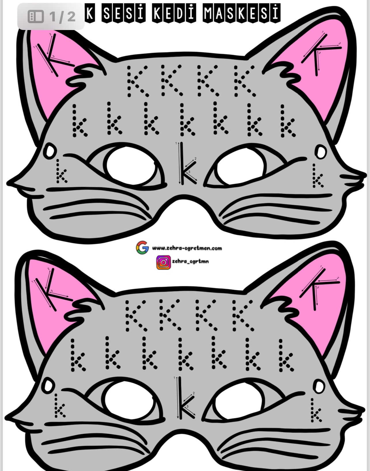 K Sesi Kedi Maskeleri