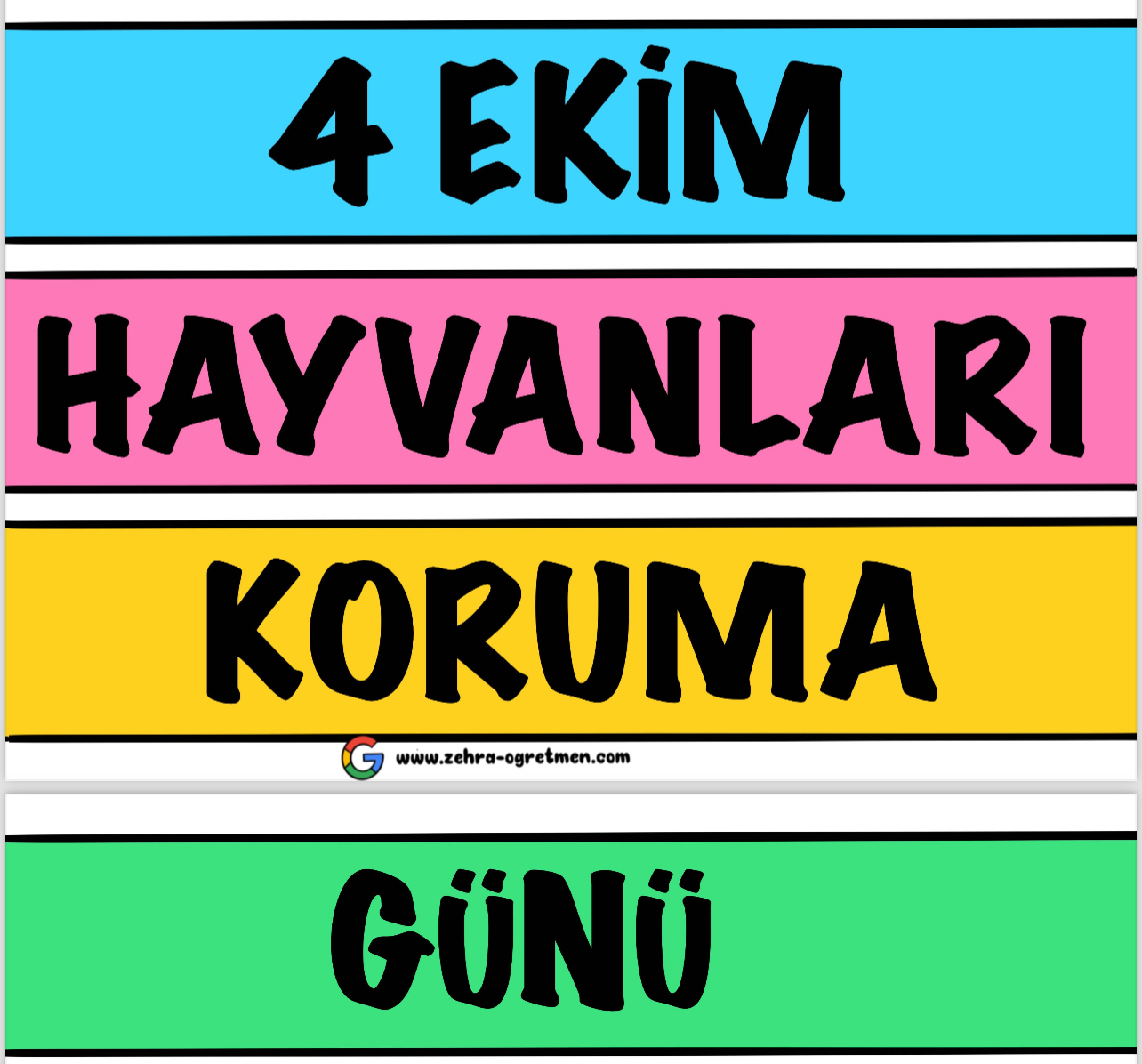 4 Ekim Hayvanları Koruma Günü Yazı Şablonu