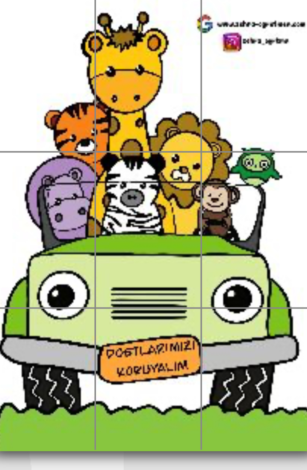 4 Ekim Arabada Hayvanlar Görseli (9 A4 RENKLİ)