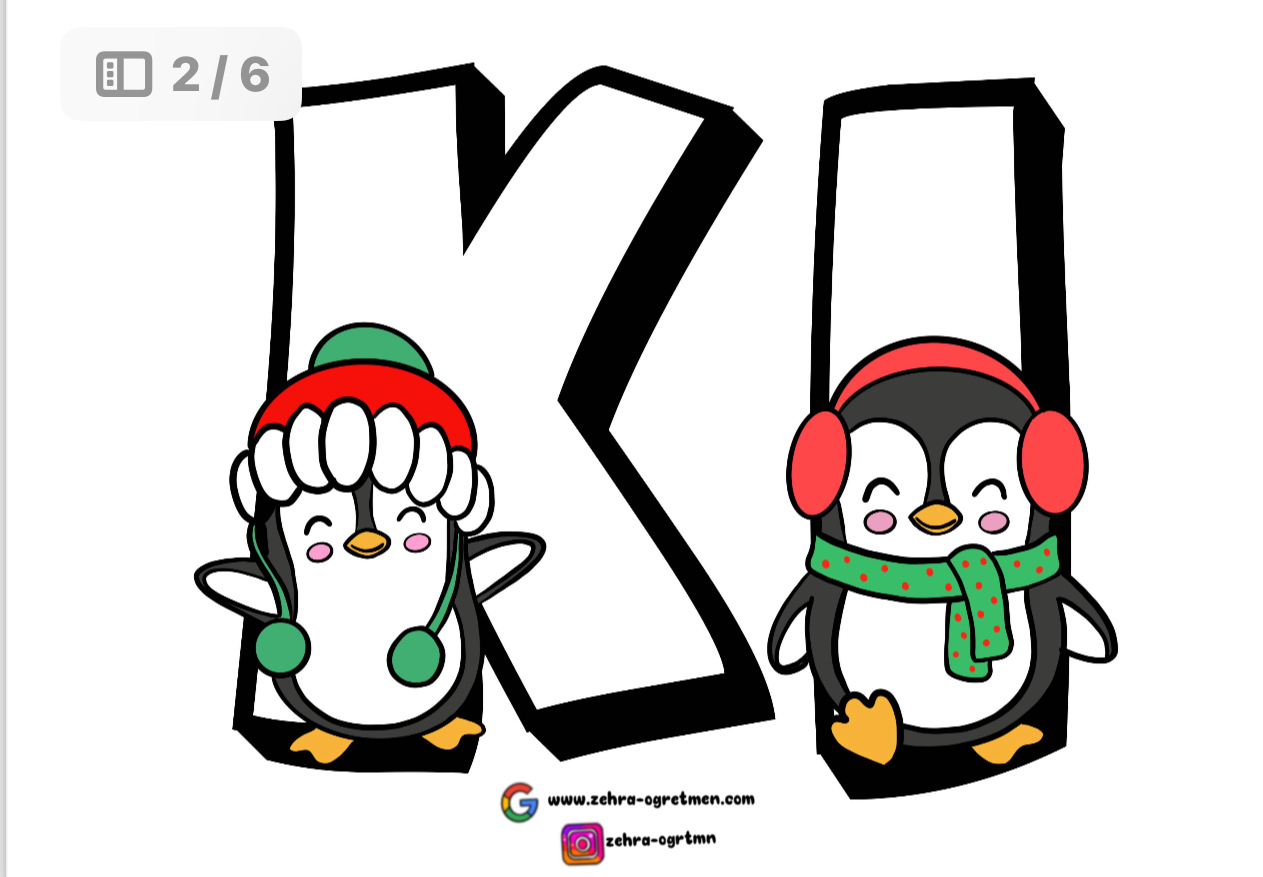 PENGUENLİ Kısa Bir Mola Yazı Şablonu Beyaz Renkli