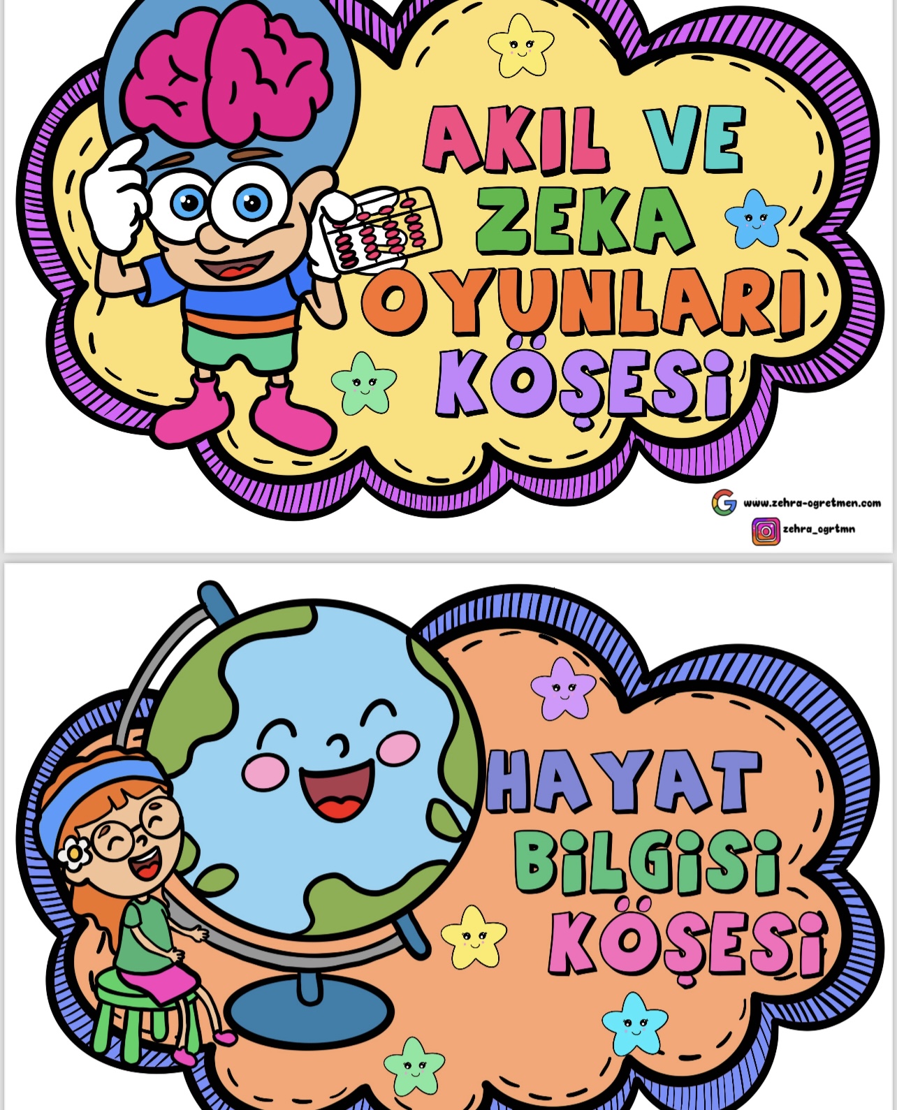 Köşe Başlıkları 1 ( Rengarenk Yazı Stili )