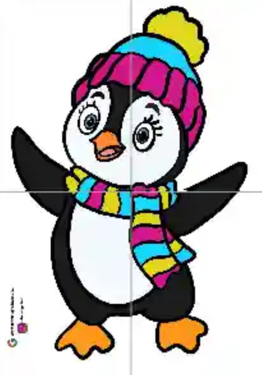 4 A4 Penguen 3 RENKLİ RENKSİZ