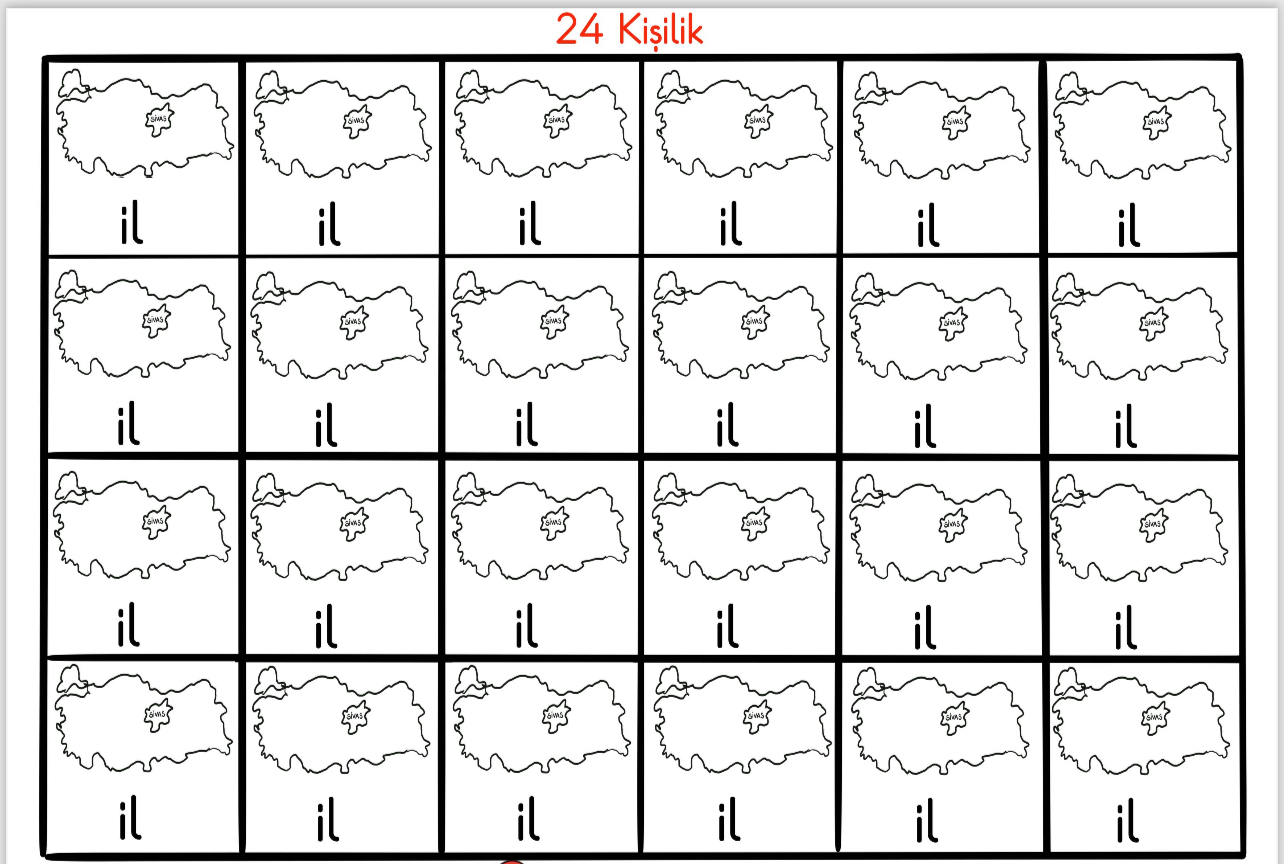 İ SESİ DEFTER DİKTE GÖRSELLERİ ( 24 Öğrenci İçin RENKSİZ)