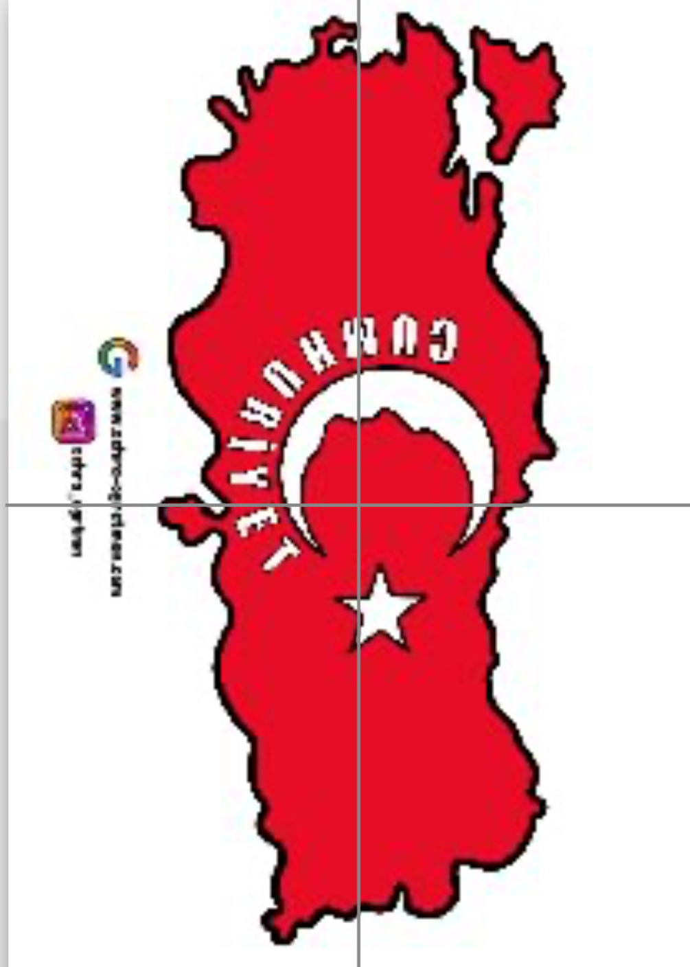 29 Ekim Türkiye Haritası Cumhuriyet ( 4 A4) RENKLİ RENKSİZ