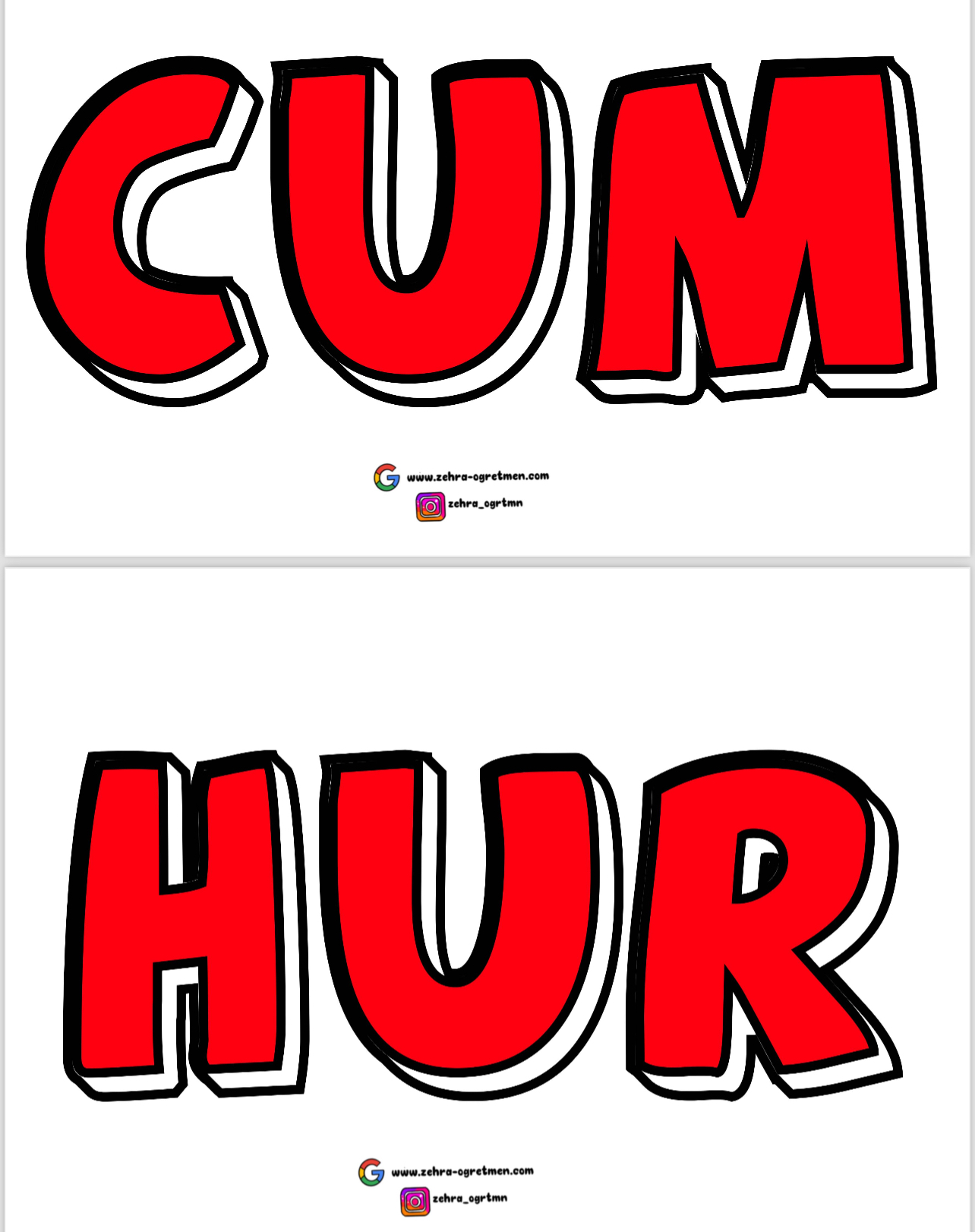 Cumhuriyet Bayramı Yazı Şablonu RENKLİ