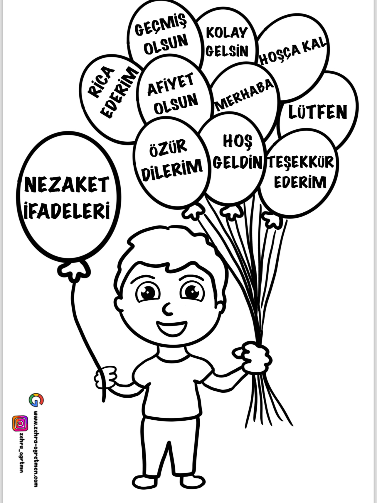 Edep Saygı Nezaket Pano Görselleri ( A4) RENKSİZ